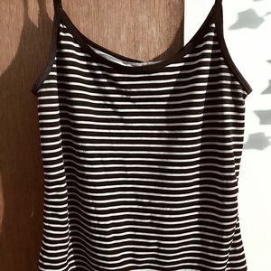 Small black and white stretchy spaghetti strap shirt